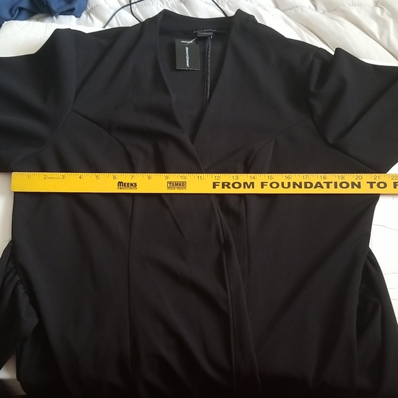 New Ashley Stewart Crepe Knit Faux Wrap Jacket Blazer - Picture 9 of 11